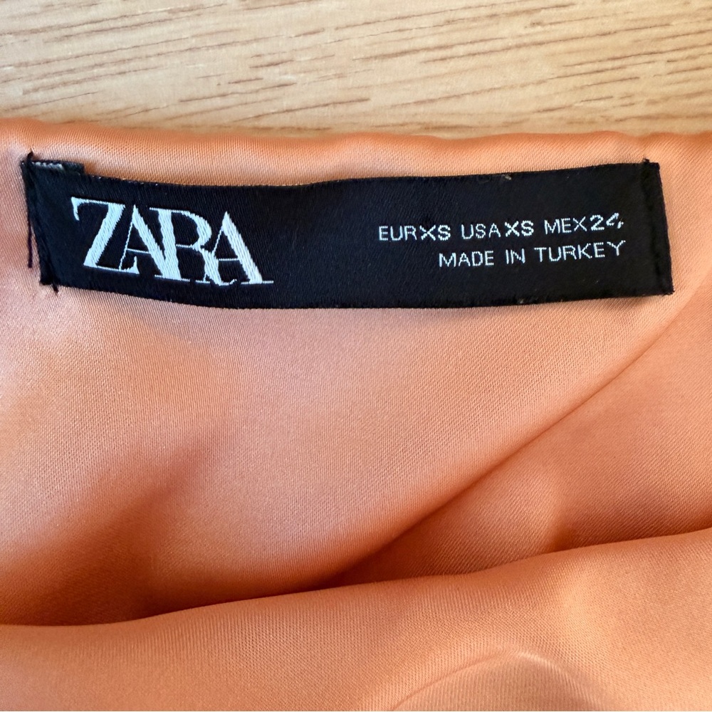 Zara whimsical rose & yellow color block draped cowl neck Slip midi Dress XS - Picture 9 of 13
